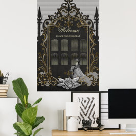 Elegantie in zilver en zwart. poster