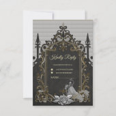 Elegantie in zilver en zwart. RSVP kaartje (Voorkant)