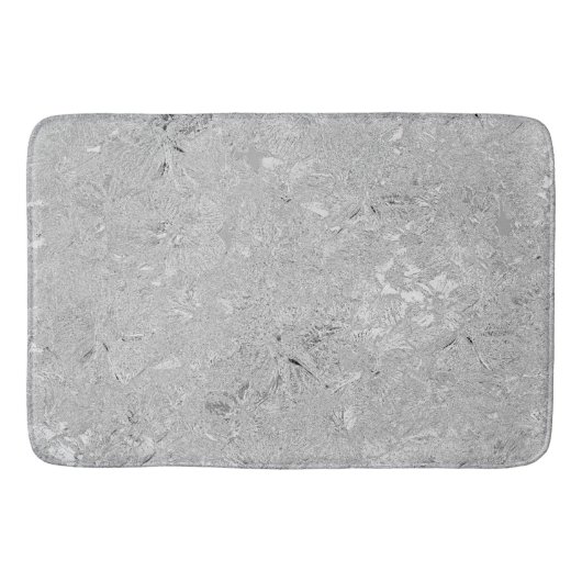 Elegantie in zilver: geëtste hibiscus bloeit badmat (Voorkant)