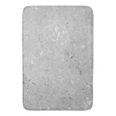 Elegantie in zilver: geëtste hibiscus bloeit badmat (Voorkant Verticaal)