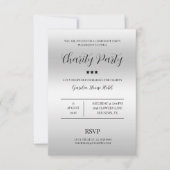 Elegantie & Klasse Zilveren Benefietgala Kaart (Voorkant)