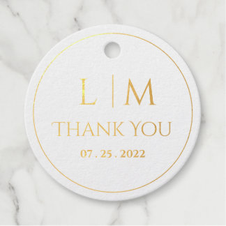 Elegantie Klassieke tekst gebaseerd en monogram Kl Bedankjes Labels