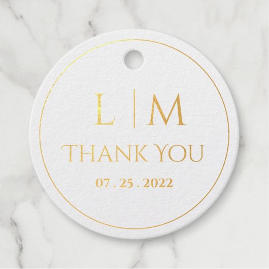 Elegantie Klassieke tekst gebaseerd en monogram Kl Bedankjes Labels (Voorkant)