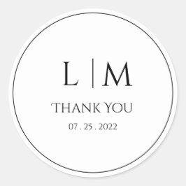 Elegantie Klassieke tekst gebaseerd en monogram Kl Ronde Sticker