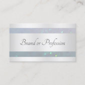 Elegantie Licht Blauw Parel Glitter Zilveren Grenz Visitekaartje (Voorkant)