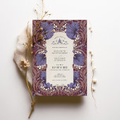 Elegantie Lila Pimpernel Bruiloft Kaart