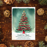 Elegantie: Majestic Kerstboompartij Kaart<br><div class="desc">Verhoog uw vakantie festiviteiten met onze prachtige Vintage Kerstfeest uitnodiging! Dompel uw gasten onder in de betoverende allure van het seizoen met dit handgeschilderde waterverf meesterwerk. Afbeelding een majestueuze kerstboom, schitterend in rood en goudkleurig ornament, hoog op een ongerept sneeuwbed onder de glinsterende nachtelijke hemel. De charme komt tot leven...</div>