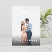 Elegantie | Marineblauw | Verticale vakantiefoto Feestdagenkaart (Staand voorkant)