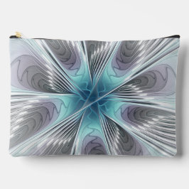 Elegantie Modern Blauw Grijs Witte Fractale Kunst  Etui