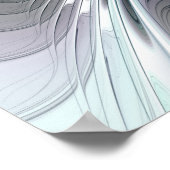 Elegantie Modern Blauw Grijs Witte Fractale Kunst Poster (Hoek)