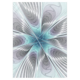 Elegantie Modern Blauw Grijs Witte Fractale Kunst  Tafelkleed