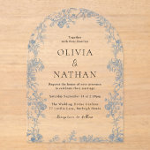  Elegantie: Moderne Boog Bloemen Huwelijk Acryl Uitnodigingen (Voorkant)