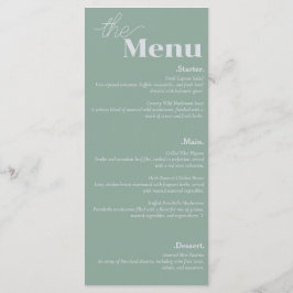 Elegantie & Moderne Flair Sage Groene Bruiloft Menu