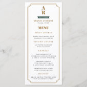 Elegantie Moderne Initialen bruiloft Menu (Voorkant)