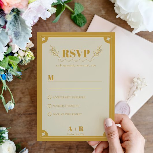 Elegantie Moderne Vintage RSVP Kaartje
