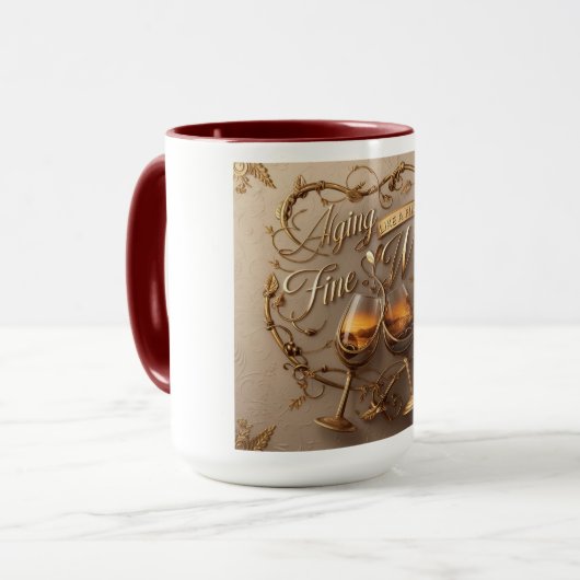  Elegantie Mok: Veroudering als een fijne wijn Mok (Voorkant links)