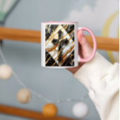 Elegantie Monochroom Keramisch patroon vergulde aa Mok