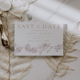  elegantie: Neutral Classic Floral Wedding Save The Date