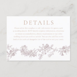  elegantie: Neutral Classic Wedding Details Informatiekaartje