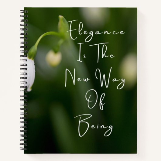 Elegantie nieuwe manier van zijn witte bloem notit notitieboek (Voorkant)