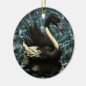Elegantie onthuld: Black Swan artistiek Keramisch Ornament (Links)