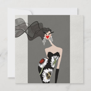 Elegantie Onthuld Mode Illustratie Kunstkaart
