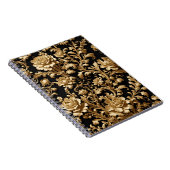 Elegantie onthuld: zwart en gouden bloemen notitieboek (Rechterzijde)