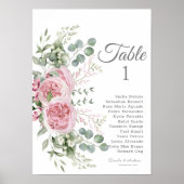 Elegantie Onthulde Waterverf Bloemen Trouwplaats Poster (Voorkant)