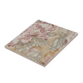 Elegantie Ontketend: Vintage Bloem Motief Keramisc Tegeltje (Zijkant)