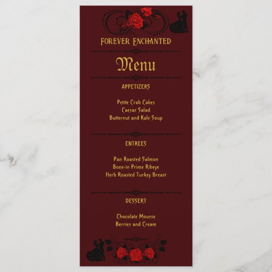 Elegantie op een bord: Aanpasbare trouw- Menu (Voorkant)