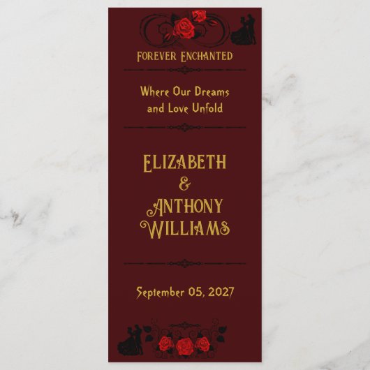 Elegantie op een bord: Aanpasbare trouw- Menu (Achterkant)