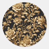 Elegantie opnieuw gedefinieerd: zwart en goud baro ronde sticker (Voorkant)
