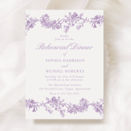  elegantie: Paarse bloemenrepetitie Kaart