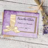 Elegantie: Paarse Perkament Sla de Datum op Save The Date