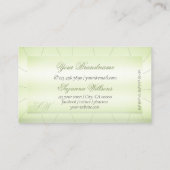 Elegantie Pastel Groen met Diamanten en Monogram Visitekaartje (Achterkant)