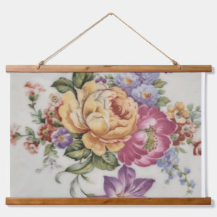 Elegantie: Porselein-geïnspireerde houten tapijt Hangend Wandkleed