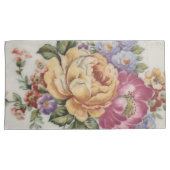 Elegantie: Porseleinen-geïnspireerde bloemkussen H Kussensloop (Voorkant-Rechts)