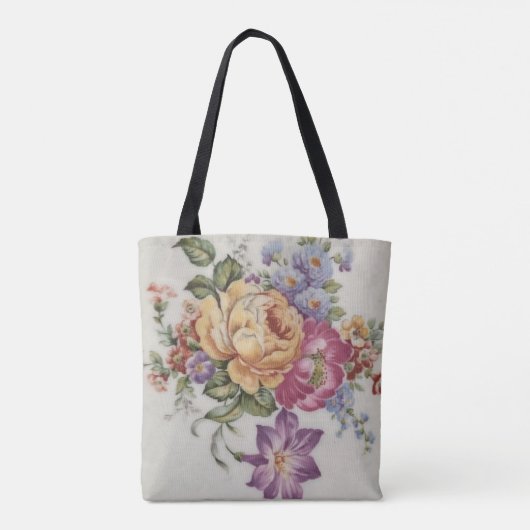 Elegantie: Porseleinen geïnspireerde Canvas tas (Achterkant)