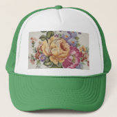 Elegantie: Porseleinen geïnspireerde Trucker Hat Trucker Pet (Voorkant)