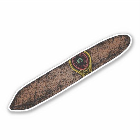  elegantie: retro sigaar sticker (Voorkant)