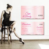 Elegantie Roos Roze Glamoureus met Logo Modern Visitekaartje