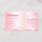 Elegantie Roos Roze Glamoureus met Monogram Modern Visitekaartje (Achterkant)