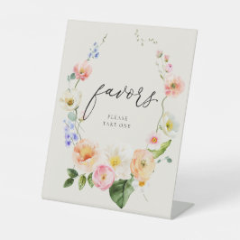 Elegantie Roze Boho Bloemen gunsten teken Reclamebord Met Voetstuk