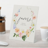 Elegantie Roze Boho Bloemen gunsten teken Reclamebord Met Voetstuk (Insitu)