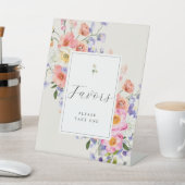 Elegantie Roze Boho Bloemen gunsten teken Reclamebord Met Voetstuk (Insitu)