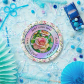 Elegantie Rozen Roze en Gele Waterverf Pastel Papieren Bordje (Feest)