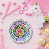 Elegantie Rozen Roze en Gele Waterverf Pastel Papieren Bordje (Feest)