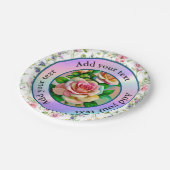 Elegantie Rozen Roze en Gele Waterverf Pastel Papieren Bordje (Gekanteld)