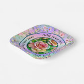 Elegantie Rozen Roze en Gele Waterverf Pastel Papieren Bordje (Gebogen)