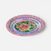 Elegantie Rozen Roze en Gele Waterverf Pastel Papieren Bordje (Gekanteld)